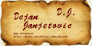 Dejan Janjetović vizit kartica